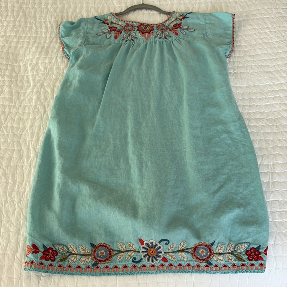 Embroidered Johnny Was dress turquoise small women’s - Picture 5 of 6